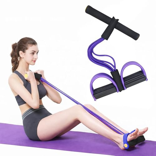 Cuerda de tensión de 6 tubos, banda elástica multifunción, para pedales de yoga, cuerda de tensión de látex natural, equipo de fitness, para abdomen, cintura, brazo, estiramiento de piernas