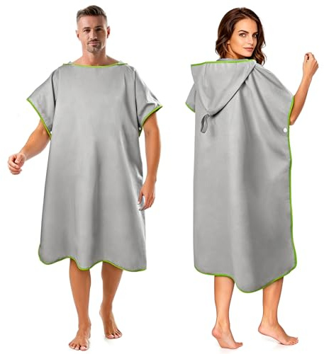 DIELOVEHUA Poncho de Bain Adulte, Poncho de Surf, Poncho de Bain, Serviette de Plage, Poncho de Plage, Séchage Rapide, Anti-Vent et Chaud, Serviette Poncho pour Sport Camping Plage Surf