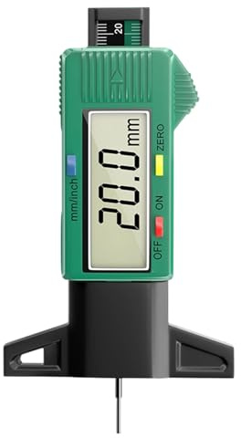 Medidor digital de profundidad de banda de rodadura de neumáticos de pantalla grande con tres modos de visualización de unidad en 32 mm para lecturas claras y operaciones fáciles, medidor digital de