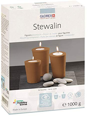 GLOREX 6 2608 452 - Stewalin terracotta 1000 g, hochwertige Figurengießmasse, zum Gießen von Figuren und Reliefs, hohe Abformgenauigkeit, schnelle Aushärtung, glatte Oberfläche, witterungsbeständig