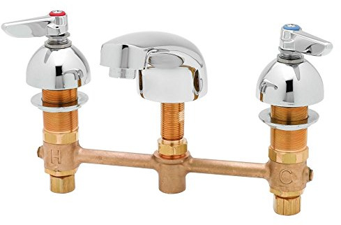 T&S Brass B-2990-WS Lavatory Faucet, Concealed Body, 8 Centers, Cast Basin Spout, Levers and 1.5 GPM Aerator