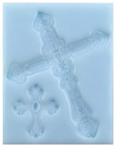 COXIMUS Silikonform Kreuz | hochwertige Silikonform für Fondant und Flowerpaste | schnell & einfach zum Reindrücken | Made in Germany