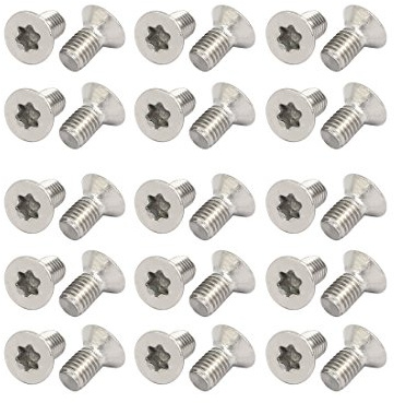 sourcing map 30Stk M5x10mm 304 Edelstahl Vollgewinde Flachkopf Torx Schrauben Befestigung DE de