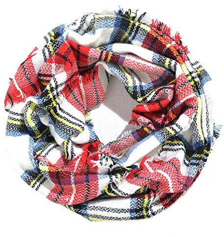 Cheerlife Mädchen Damen Kariert Schal Loop Schal Warm Schal Schlauchschal Loopschal Herbst Winterschal 1