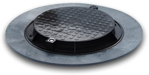 Varile 1100mm XXL Schachtabdeckung aus Kunststoff I universal Gullydeckel I Zisternendeckel (Schwarz)