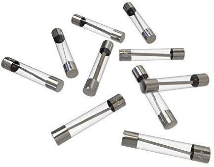 AUPROTEC Glassicherung 6,35x32mm Feinsicherung 40A, 10 Stück | Flinke Kfz-Sicherung, Schmelzsicherung, Geräteschutz, 32V, Glas, vernickelte Kontakte