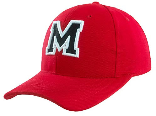 Baseballkappe 3D-Stickerei Lässige Baumwolle Alphabet A-Z Red Caps Schwarz Brief Snap Back Hut Hüte Unisex Jungen Mädchen Cap Baseball ROT Hut Kinder - M