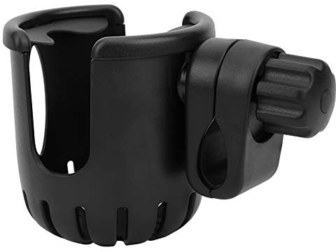 Getränkehalter für Kinderwagen, drehbar, Flaschenhalter für Kinderwagen, großkalibrig, Getränkehalter für Kinder, Auto, Flaschenhalter für Kinderwagen, Fahrrad, Rollstuhl, Walker, Scooter(Schwarz)