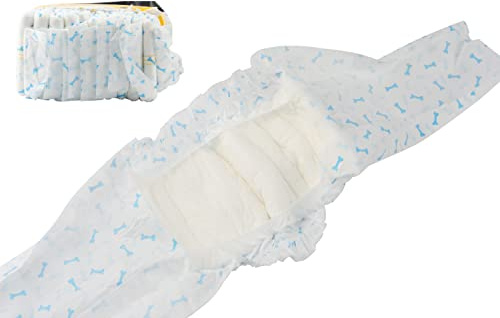 BePetMia Engångsblöjor för hanhundar, hundblöja med 4 storlekar för hanar, superabsorberande och läckagesäker för hundar, upphetsbar urinering eller inkontinens (XS: 15–33 cm, 14 st)