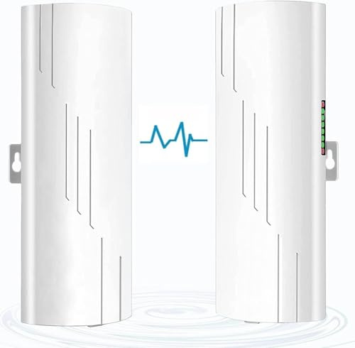 Lot de 2 ponts sans fil Gigabit point à point extérieur, pont Wi-Fi 5,8 G 1 Gbit/s CPE avec antenne à gain élevé 16 dBi, longue portée jusqu'à 3 km, alimentation PoE 24 V, étanchéité IP65