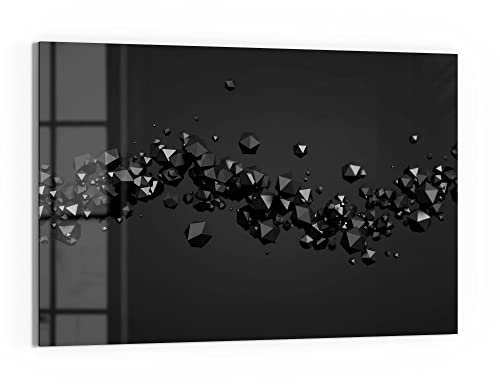 DEQORI Glas-Magnettafel | 60x40 cm groß | Motiv Geometrische Kometen | Memo-Board aus Glas | Magnetboard inkl. Magnete, Stift & Tuch für Küche & Büro | Tafel magnetisch & beschreibbar