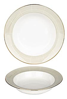 Dinner Plate Dinner Plates Gold Rim Hat Shape Serving Plates for Pasta Appetizer Plates Microwave Oven and Dishwasher Safe Household Soup Plate(9.81inch) Plate (Size : 7.87INCH)