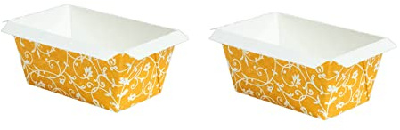 Demmler Mini-Backform Classico - 2er Set à 10 Stück - Farbe Mango - Maße: 7 x 4 x 4 cm - insgesamt 20 Einweg-Backformen aus ofenfestem Karton - lebensmittelecht & fettdicht - Made in Germany