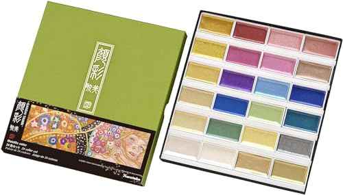 Kuretake Gansai Tambi Aquarell-Set (Metallic 24 Farben Set), MC20/24V/NW2