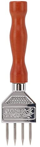 Tyenaza Eiszerkleinerer, Eiszerkleinerer aus Edelstahl 304 Mit Holzgriff Zum Brechen von EIS, Küchenwerkzeug(B)