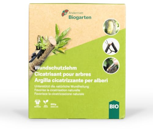 Andermatt Biogarten Wundschutzlehm 600 g – Baumwunde behandeln, Baumschnitt versiegeln, Wundverschluss für Bäume, Baum Wundpflege bei Frostriss, Rindenschaden & Astschnitt