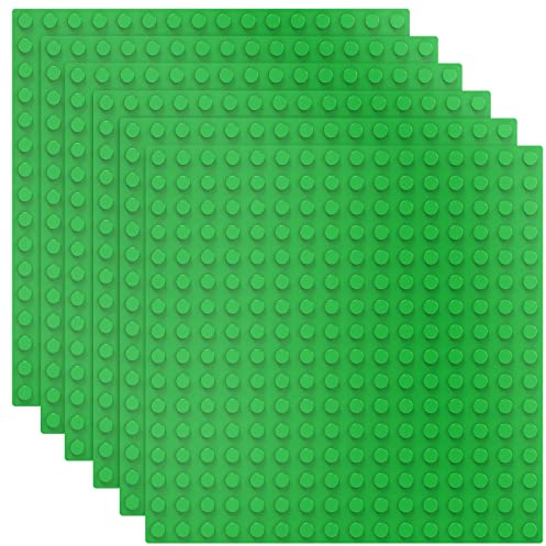 TINGLAND 6 grandi piastre di costruzione compatibili con Duplo, piastra di base verde Duplo, 25,5 x 25,5 cm, per giocattoli creativi in età prescolare