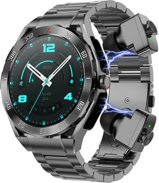 findtime Montre Connectée avec Ecouteurs Bluetooth sans Fil Intégré Montre TWS Montre Sport Homme Smartwatch Appel IP67 Etanche Montre Intelligente Waterproof Ronde