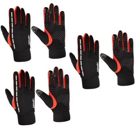 PartyKindom 3 Paar Handschuhe Für Männer Und Frauen Dicke Sporthandschuhe – Und Touchscreen Zum Radfahren Und Skifahren