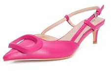 QUEEN HELENA Zapatos bajos elegantes zapatos de tacón mujer K3363, fucsia, 37 EU