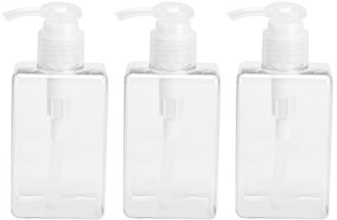 3 Pezzi Bottiglie da Viaggio Trasparenti, 150ml Dispenser per Bottiglie di Plastica Vuote, Piccole Bottiglie Pompa Ricaricabili per Cosmetici, Lozione, Bagno, Shampoo Liquidi