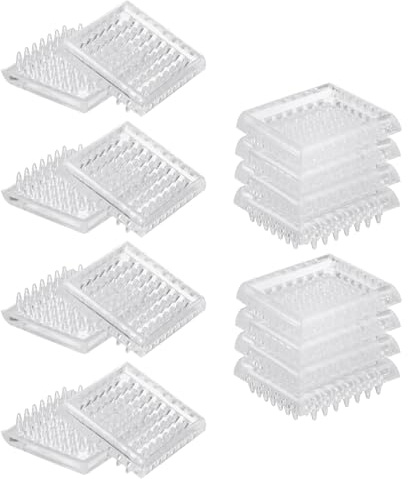 sourcing map 16 Pcs Carpet Protectors Spiked Caster Cups 1.89 Square Spiked Furniture Cup Furniture Carpet Protectors for Furniture Legs Table Chair Sofa