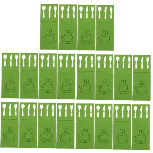 Garneck 20 Pièces à Couverts Théière De Rangement pour Couverts Pochettes à en Tissu Sacs à Sacs D'argenterie Porte- Ustensile Porte- Feutrine