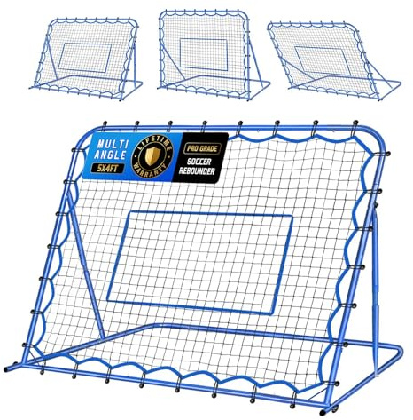 Winthai Red de Rebote de fútbol de 4.8 x 3.7 pies, Entrenamiento de fútbol de ángulo de Cambio rápido para Control, práctica de pases, fácil configuración, Regalos de Ayuda y Equipo para niños,