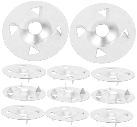 Housoutil 100 Arandelas de Hierro para Tablero Aislante de Espuma, Color Plata, Ligeras y Fáciles de Instalar, Uso Interior y Exterior
