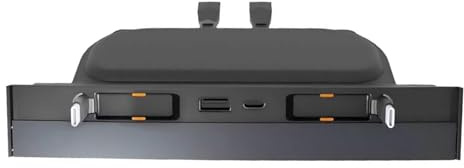 WASTEBIN Car Interior Docking Station Multiple Port USB Hub With Retractable Charging Cable And Slide Covers For Center Console