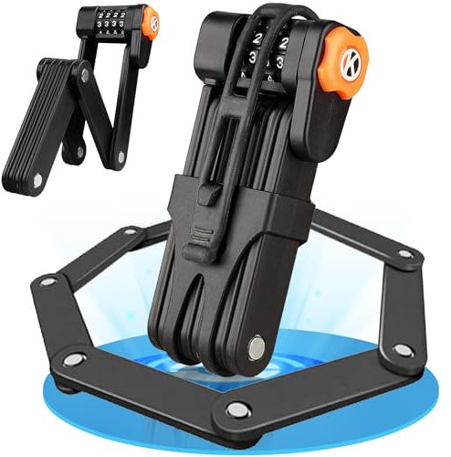 Caossuixin Faltschloss Fahrrad Zahlenschloss 85cm mit Halterung - Fahrradschloss Faltschloss Ultrastarker Edelstahl - Fahrradschloss Hohe Sicherheit für E-Bike, MTB & Rennrad - Sicherheitsstufe 10