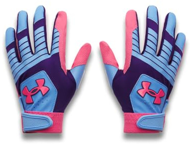 Under Armour Boys' Youth Clean Up Baseball Gloves, (452) Ceylon/Super Pink/Super Pink, Large