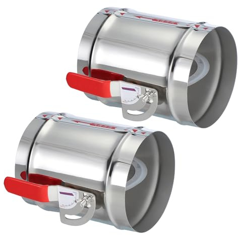PATIKIL HVAC Duct Manual Volume Backdraft Damper, 6 Inch, 2 Pcs Airflow Ducting Branch Vent Damper Air Control Valve, Adjustment Handle Stainless Steel, for HVAC
