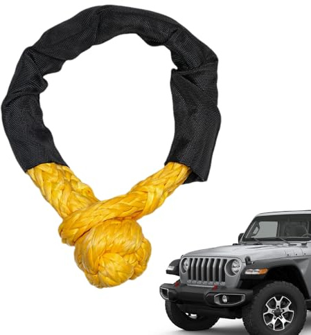 Manille synthétique souple – Corde synthétique souple de récupération de route | Corde de récupération de route | Manilles de remorquage tout-terrain | Arrachage tout-terrain robuste