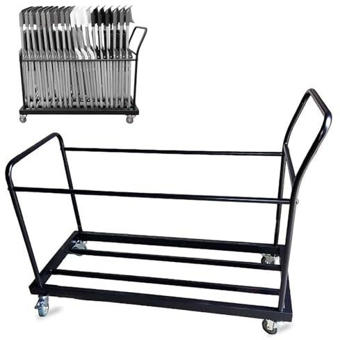 Chariot de chaise empilable pouvant contenir 20 chaises pliables pour un transport et un rangement faciles dans les fêtes, garages, banquets