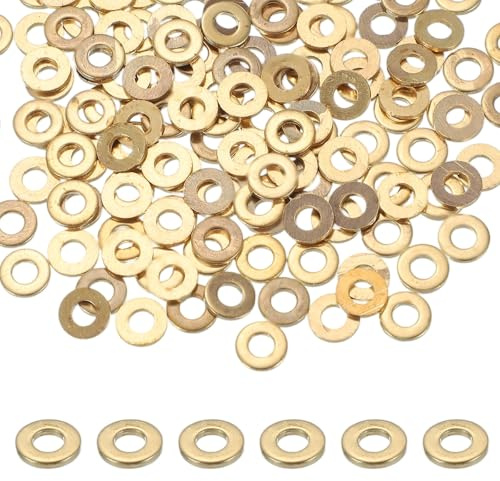 PATIKIL Set di dischi in ottone, M3 x 7 mm, 150 pezzi, rondelle color bronzo, per viti, dadi, fabbriche, progetti per la casa all'aperto (spessore 1 mm)