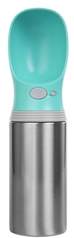 Hundewasserflasche Mit Trinkspender Tragbarer Vakuumisolierter | 400 ml Welpen-Futternapf-Wasserflasche Für Welpen Kleine Mittelgroße Große Hunde Tägliches Gassigehen Camping Park Tr