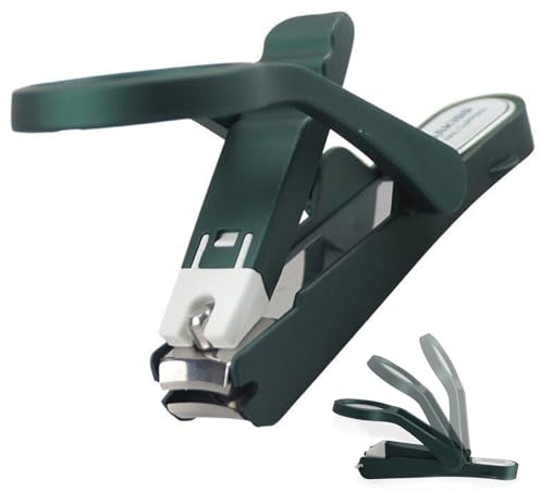 Nagelknipser für Senioren - Zehennagelknipser, Nagelknipser Fußnägel - Edelstahl ABS Harz spitze Schneide Lupendesign Schnittgutfänger ergonomisch sauber einfach für eingeschränkte Mobilität