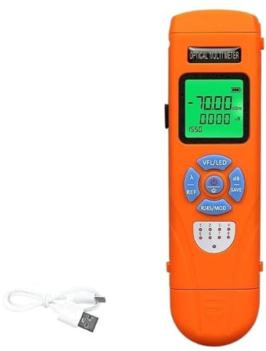 YQVEOT Tester per Fibra Ottica Tester for Cavi in ​​Fibra Ottica FTTH Strumento Ricaricabile Mini misuratore di Potenza Ottica/Localizzatore visivo di guasti da 30 MW/Test RJ45