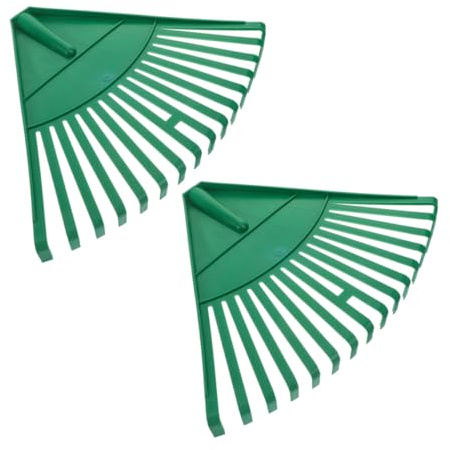 BESPORTBLE 2 pezzi Rastrello da in Plastica Leggera con Sicura per Foglie e Manico Ergonomico per Professionale e Hobbistico in e Cortile