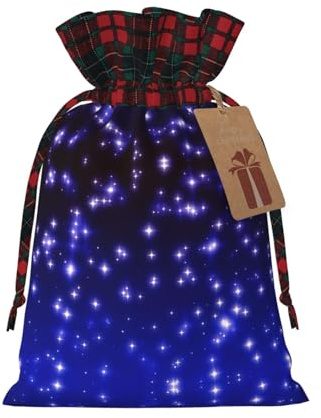 Sacchetti con coulisse con stelle luminose per regali di nozze Natale sacchetto di immagazzinaggio del tessuto della carta regalo di stoccaggio