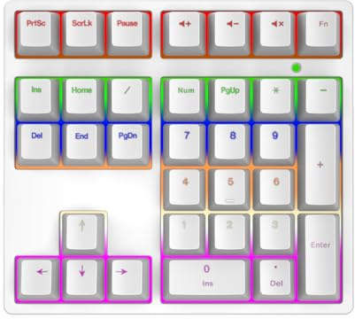 Plyisty Pavé Numérique, pavé Numérique Filaire USB C Mécanique, avec Rétroéclairage RVB, pavé Numérique 34 Touches pour Ordinateur de Bureau Ordinateur Portable (White)