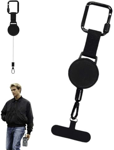Retractable Mobile Phone Lanyard Tether, Anti Theft Phone Security Lanyard, Adjustable Anti Theft Phones Safety Strap With Carabiner, Mobile Phones Accessories, For Hiking, Skiing, Fishing