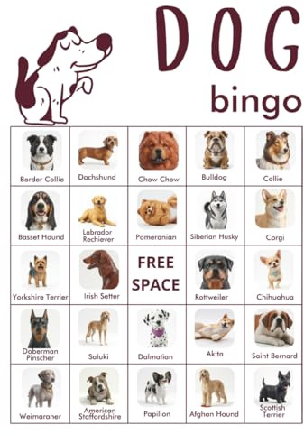 Dog Bingo Game: 32-Player Puppy Themed Party Games for Dog Birthdays Party Game, Pet Events, and Dog Lovers' Gifts