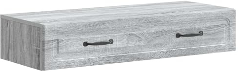 Owoxanthellate Tavolino da parete grigio Sonoma, mensola sospesa con cassetto in legno, 87,5 x 34,5 x 17 cm, moderna console da parete per corridoio, soggiorno e ufficio in casa