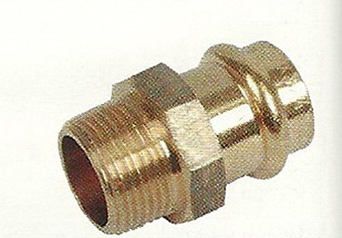 Rotguss Pressfitting Übergang 28 x 1“ Aussengewinde Presskontur V