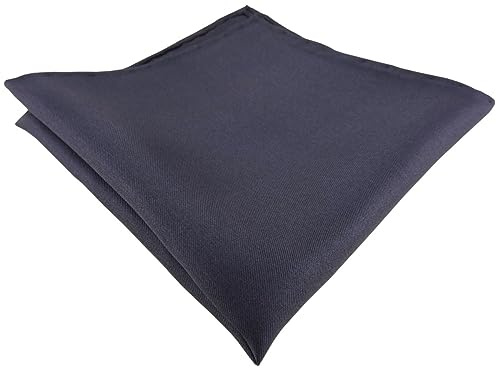 TigerTie pochette roulotté main anthracite unicolor - 100% soie - taille 30 x 30 cm