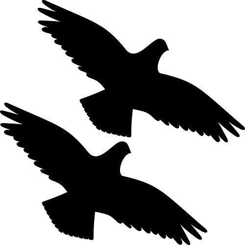 2 Stück 30cm schwarz Habicht Greifvogel Vogel Fenster Schutz Warnvogel Warnvögel Aufkleber Tattoo die Cut Deko Folie