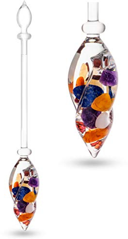 VitaJuwel Gemstone Vial AYURVEDA with Milk Opal, Amethyst, Clear Quartz, Lapis Lazuli, Garnet, Carnelian & Orange Calcite -Wisdom, Intuition & Joy