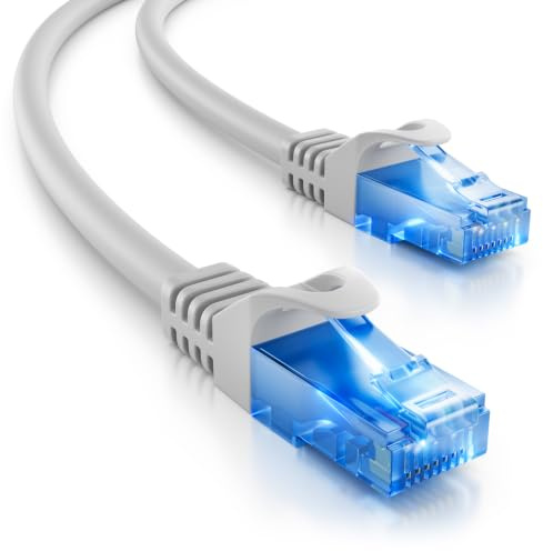 deleyCON 3,0m CAT.6 Ethernet Gigabit LAN Netzwerkkabel RJ45 CAT6 - Grau | Patchkabel, kompatibel zu CAT.5, CAT.5e, CAT.6a und CAT.7